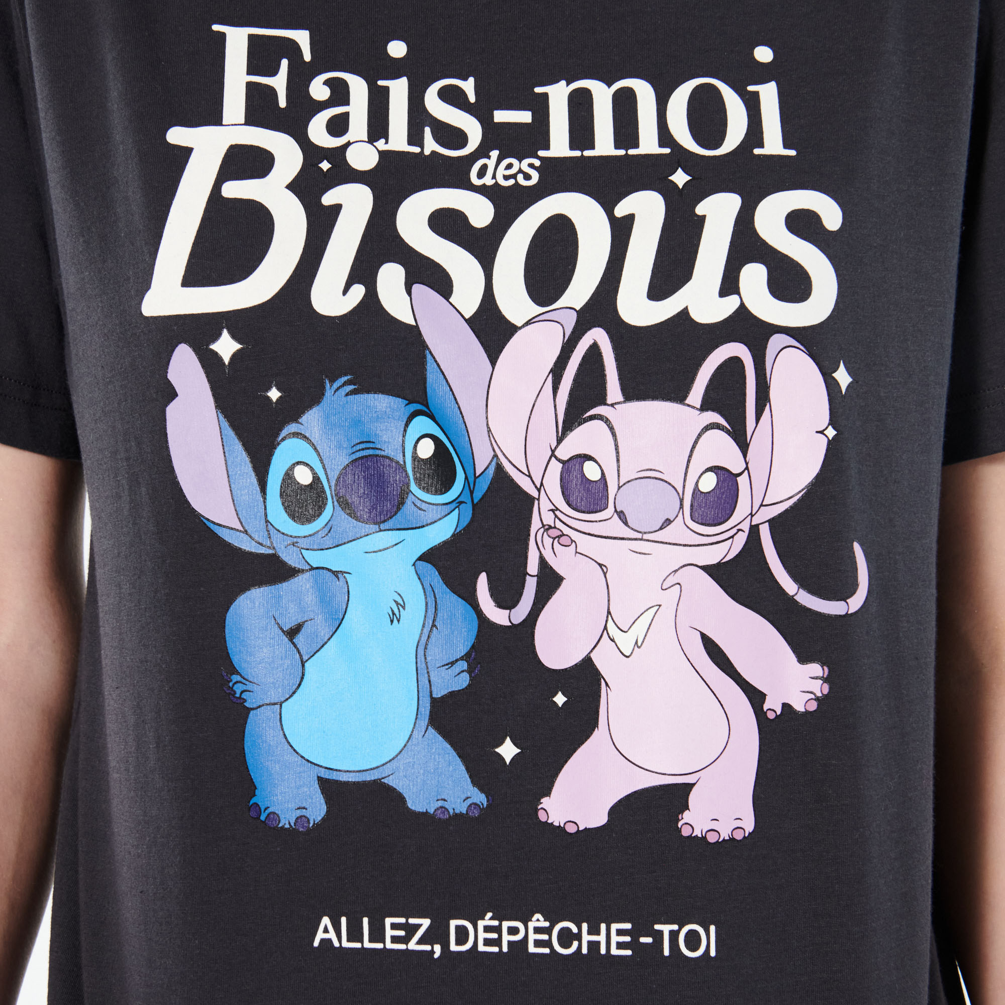 Tee-shirt à manches courtes avec un message en jersey