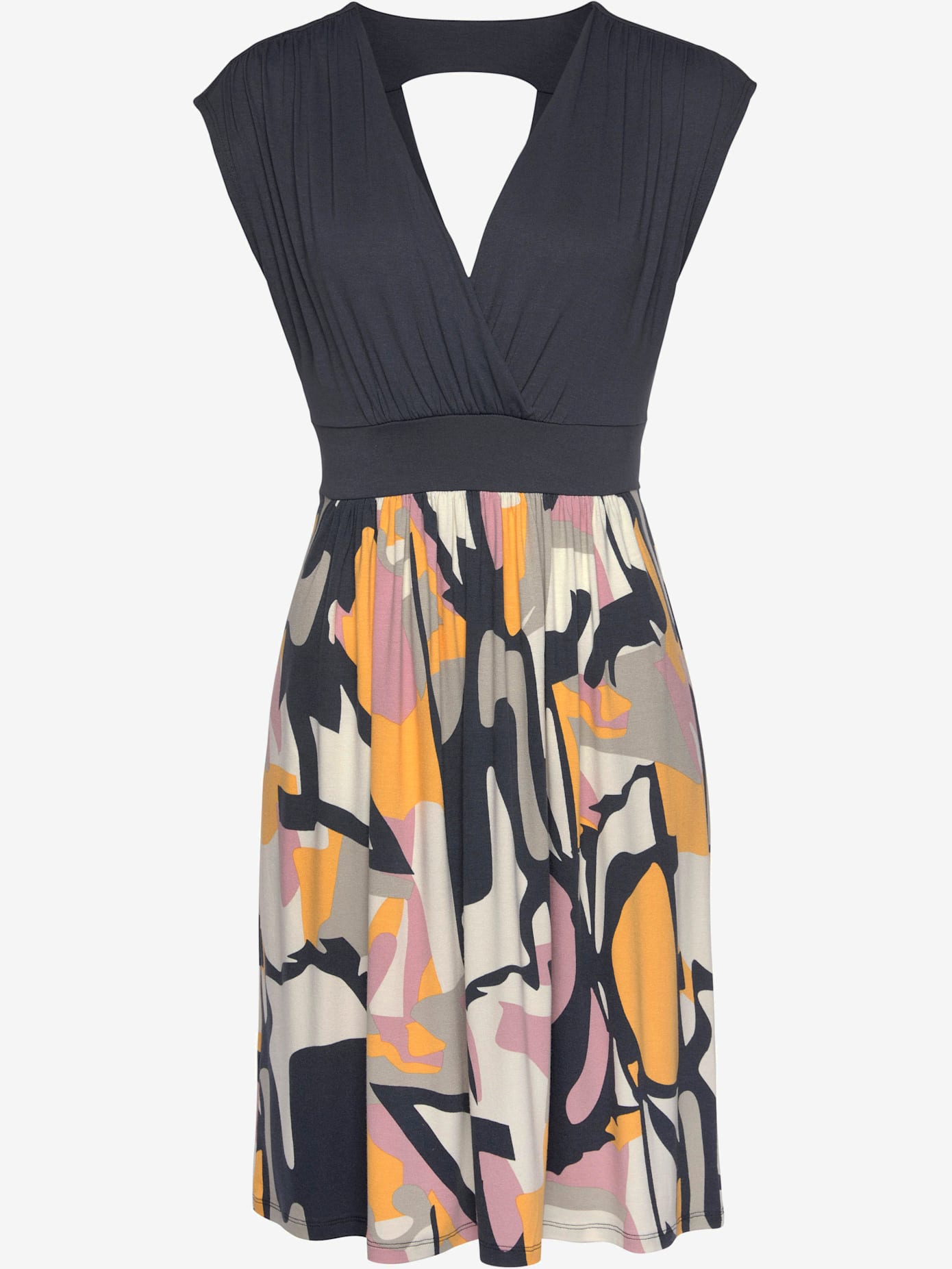Robe d'été robe dos nu avec jupe à motifs