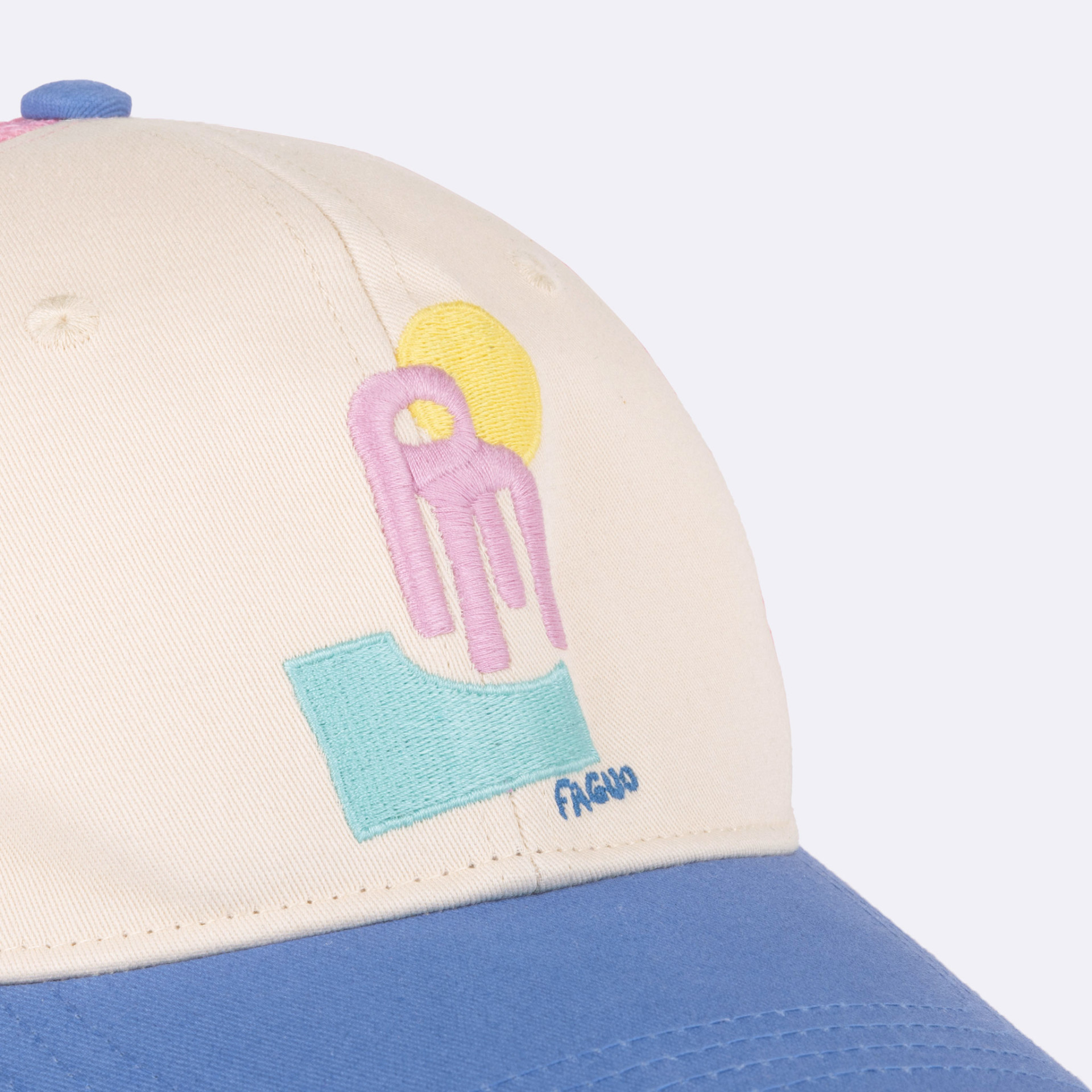 Casquette bleue & rose - Diego Faivre coton et polyester - modèle trucker cap