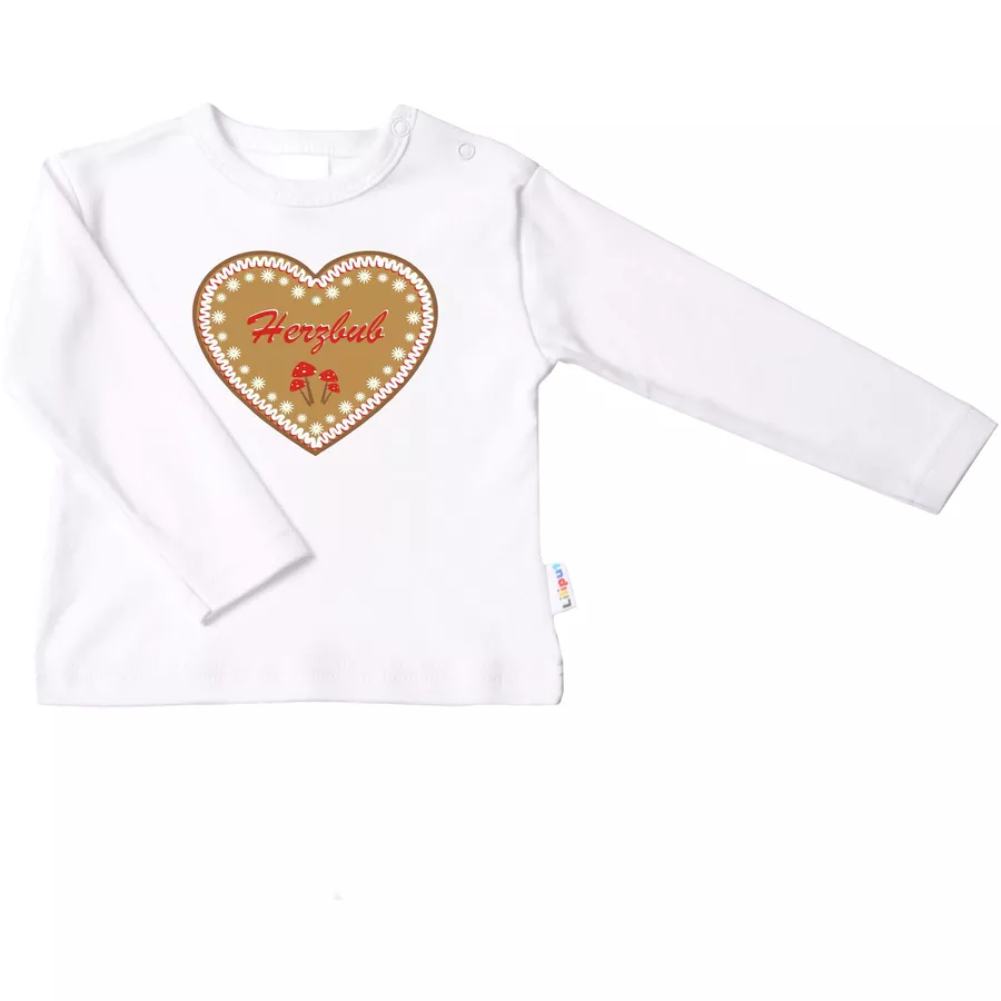 Liliput Langarmshirt Herzbub weiß