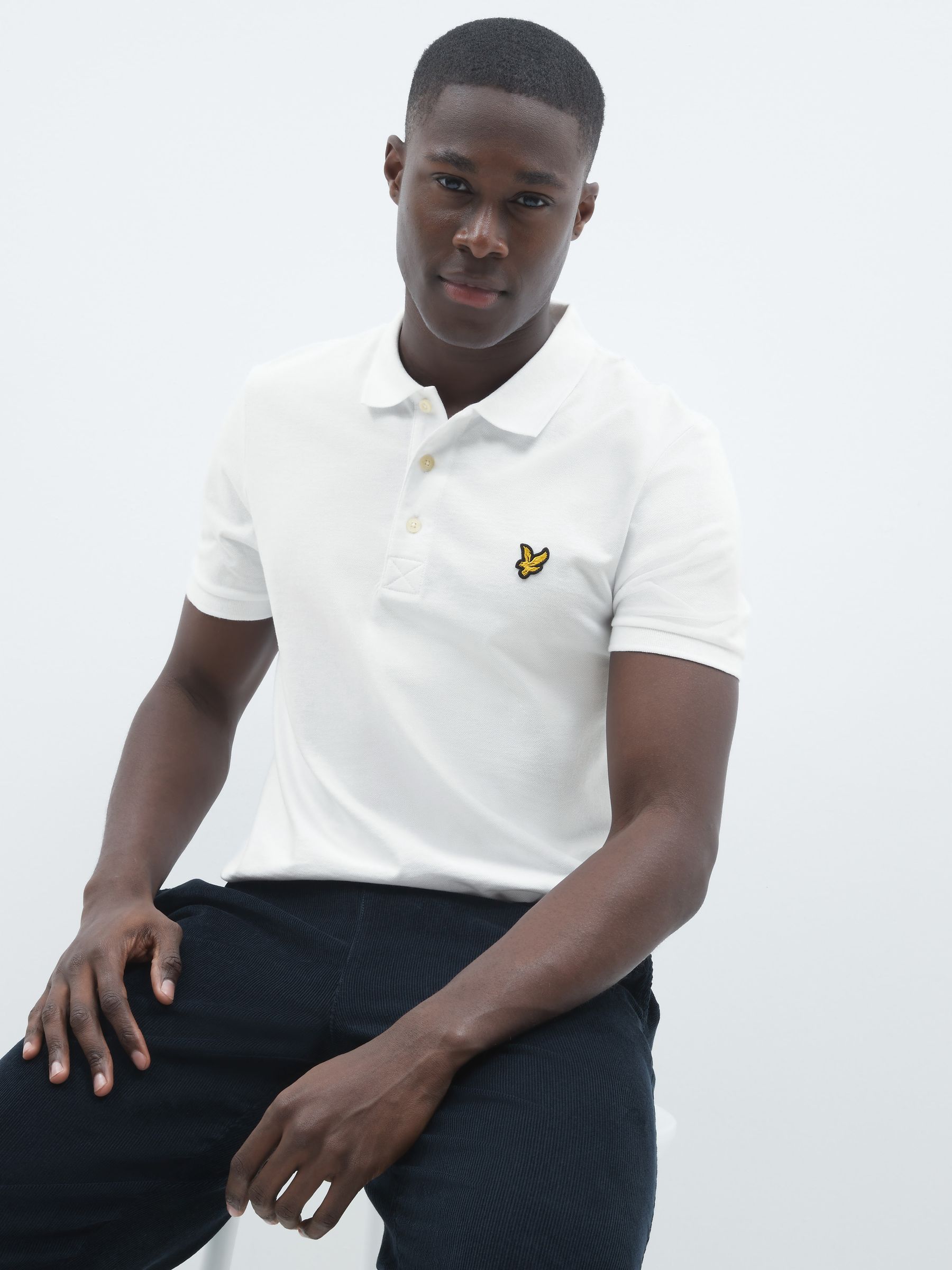 Wit - Lyle & Scott Classic Fit L.12.12 poloshirt