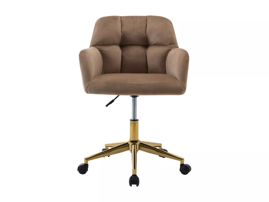 Chaise de bureau - Velours - Beige et doré - Hauteur réglable - PEGA de Pascal Morabito