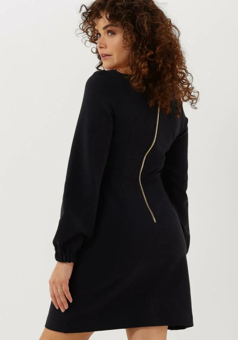 VANILIA donkerblauwe vanilia mini jurk ribbed square mini