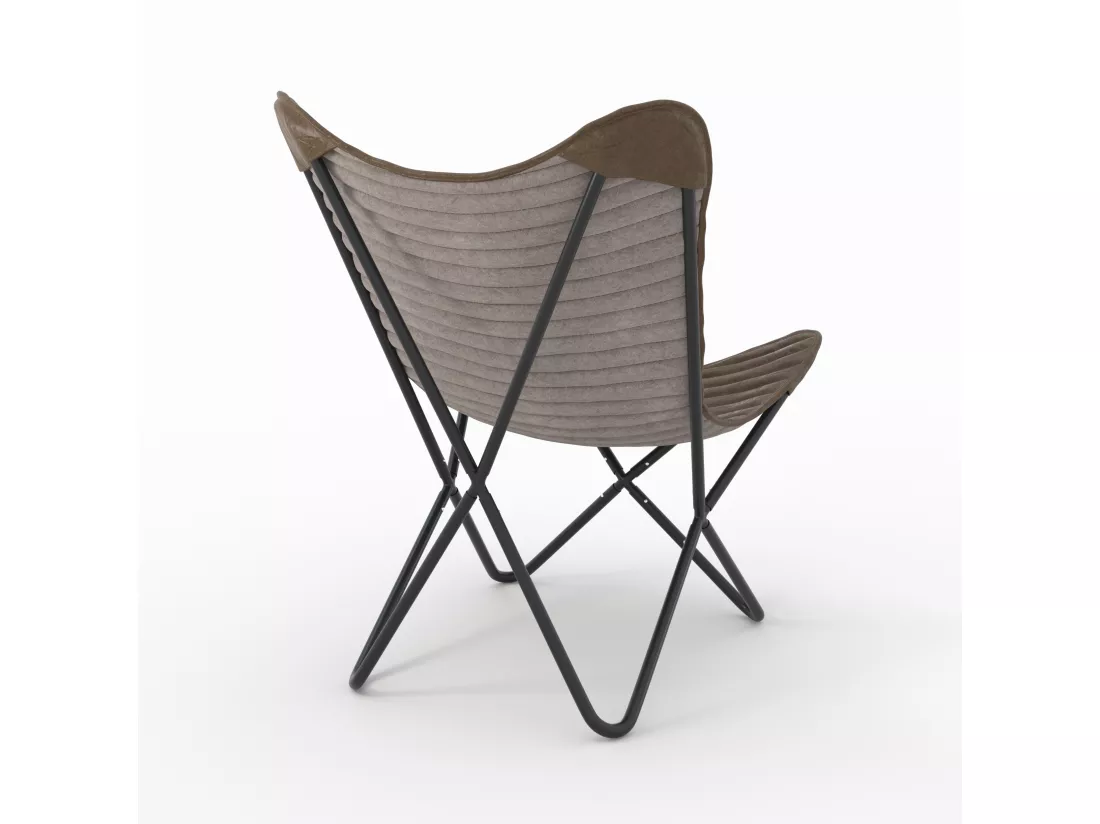 Fauteuil papillon en cuir - Octave