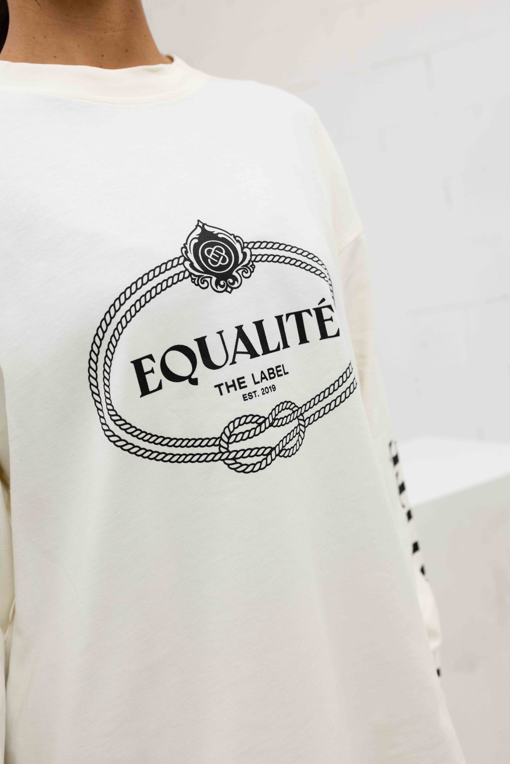 Equalité Bouquet Longsleeve T-Shirt Dames Gebroken Wit