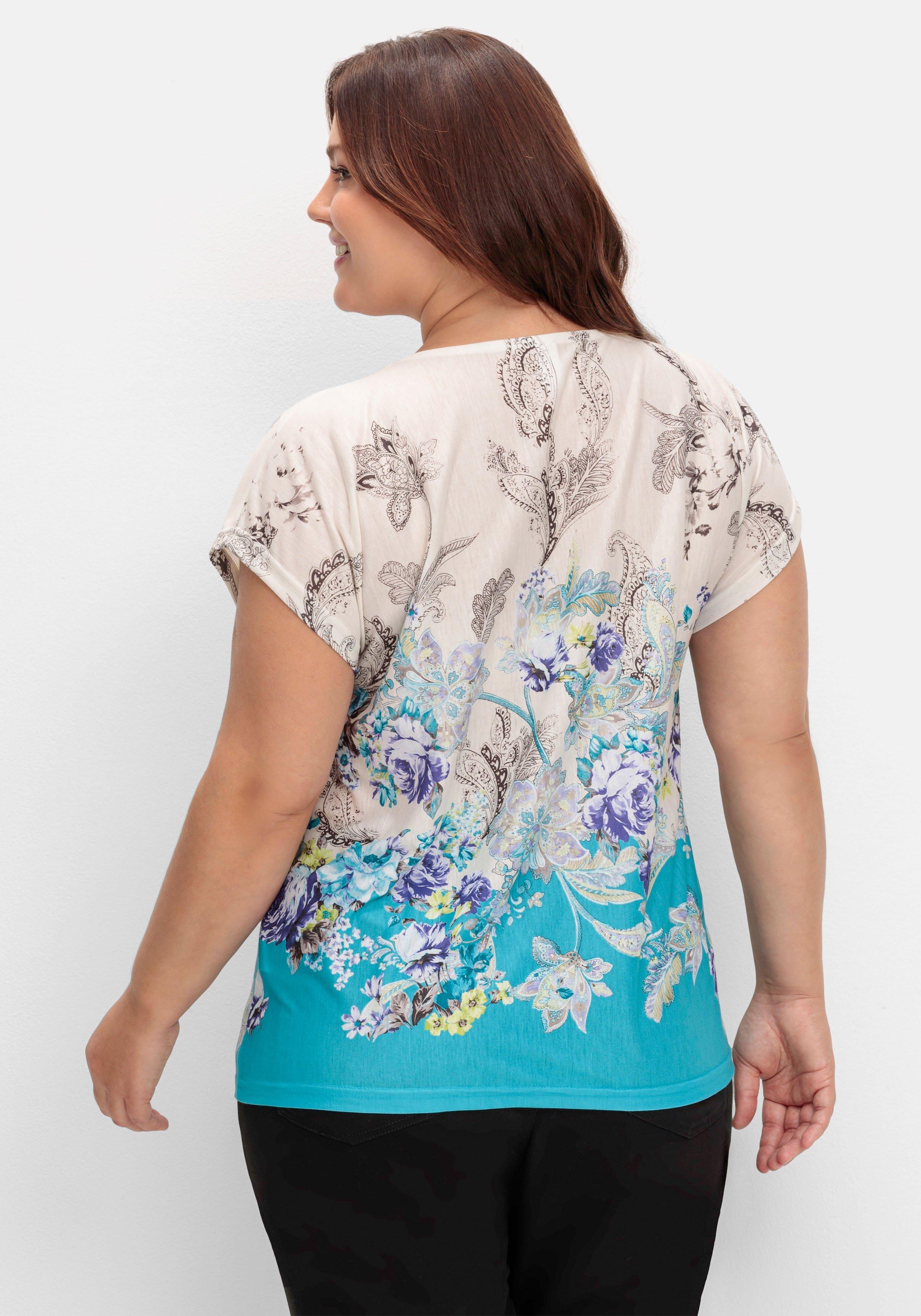 Shirt mit Blumenprint, in bügelfreier Qualität