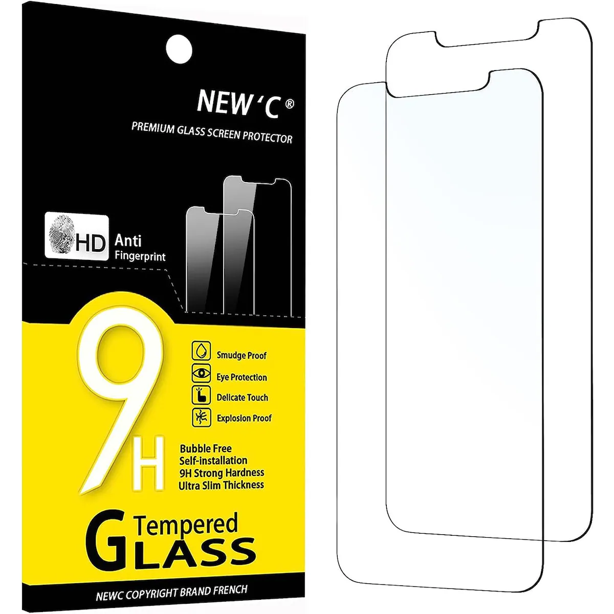 Skjermbeskytter iPhone 11 Pro, iPhone X, iPhone XS herdet glass 2-pakning
