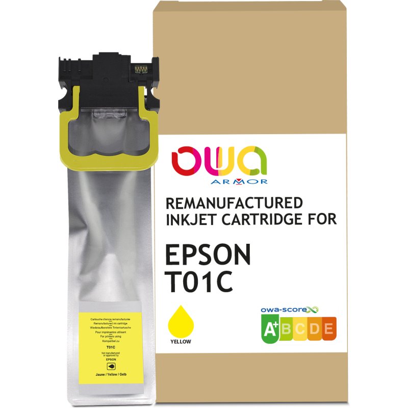 Cartouche d'encre remanufacturée OWA - standard - Jaune - pour EPSON C13T01C400