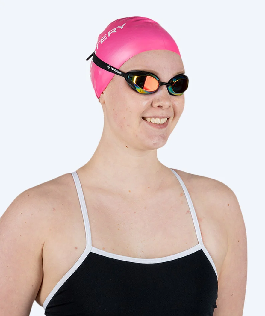 Watery badehætte til langt hår - Signature - Pink