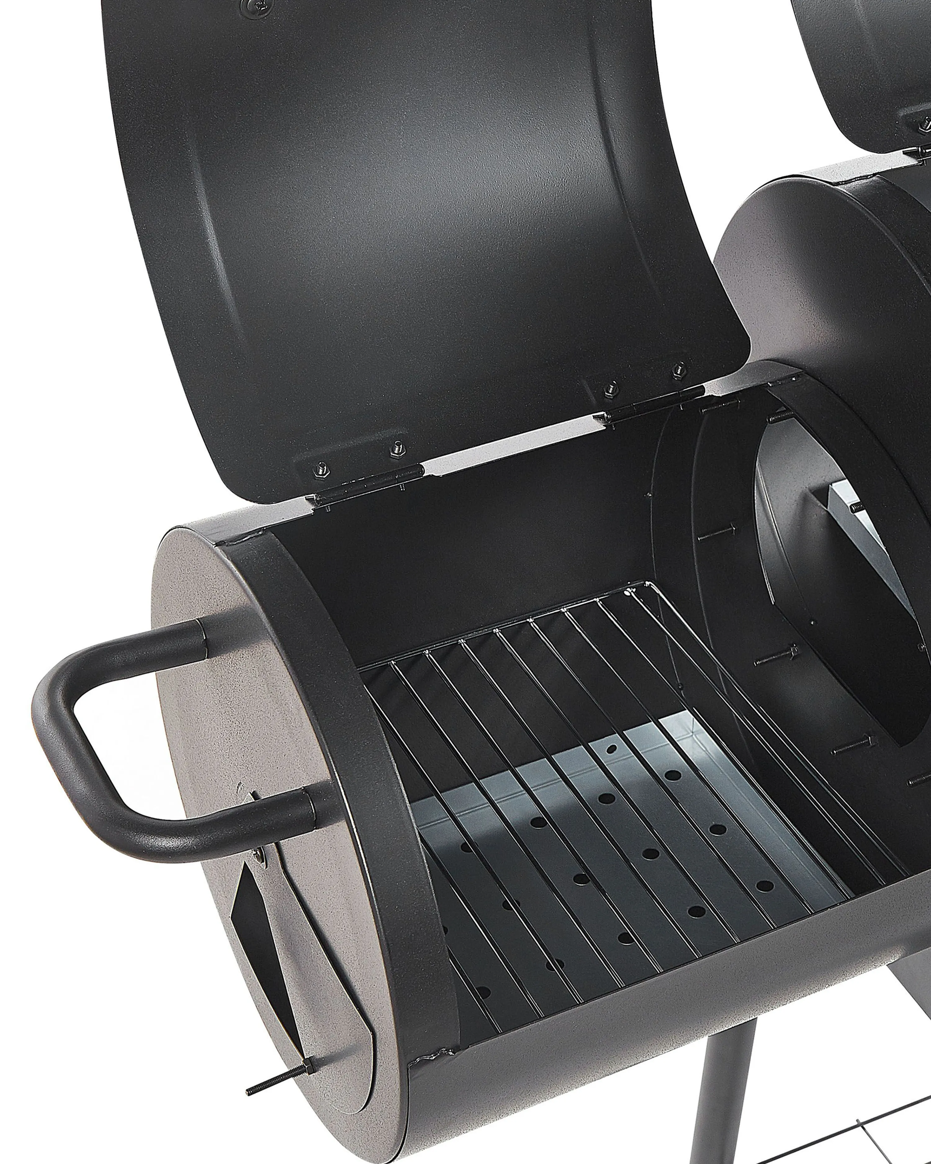 Houtskoolgrill voor buiten SATAH met smoker Metaal Zwart