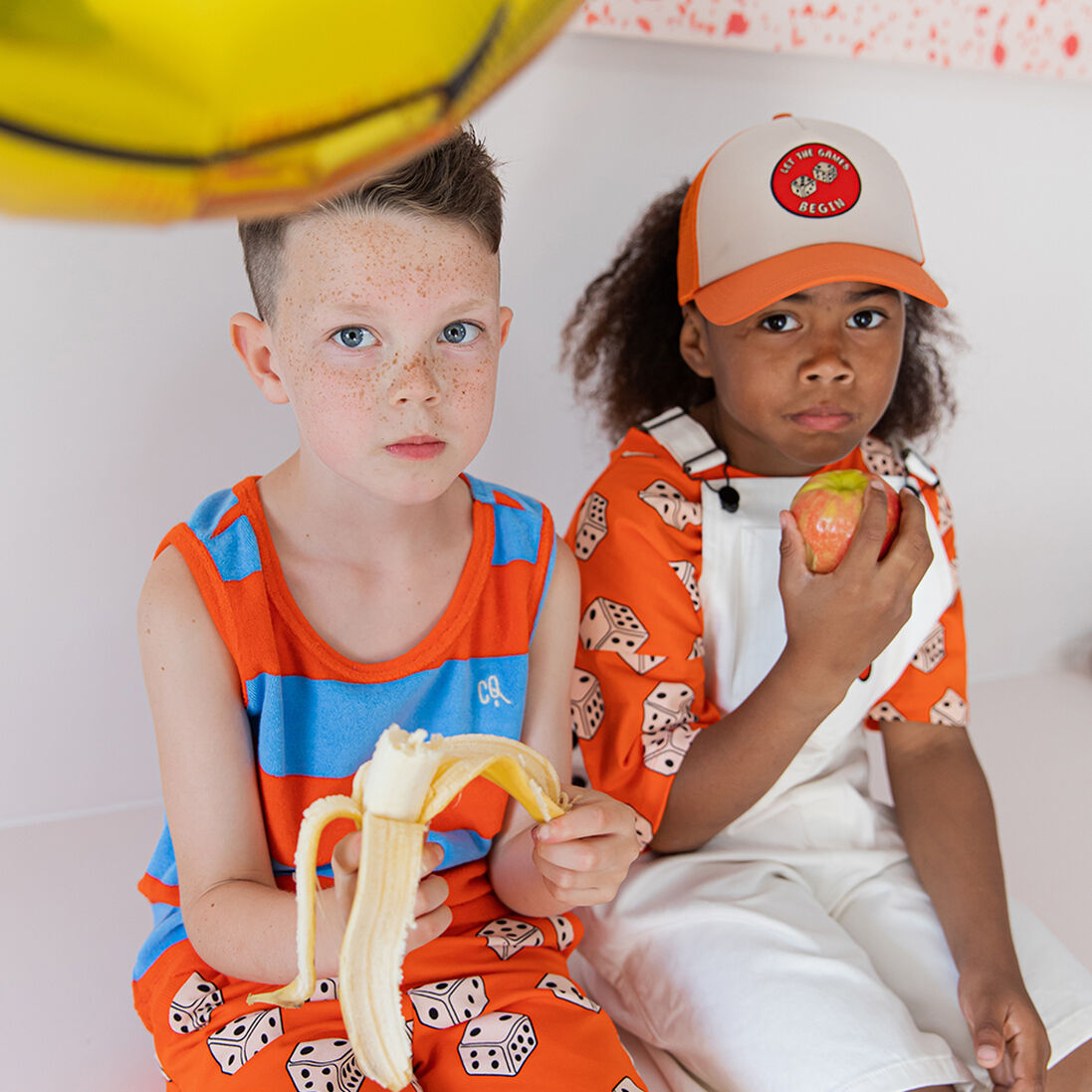 CARLIJNQ oranje carlijnq korte broek dice - bermuda