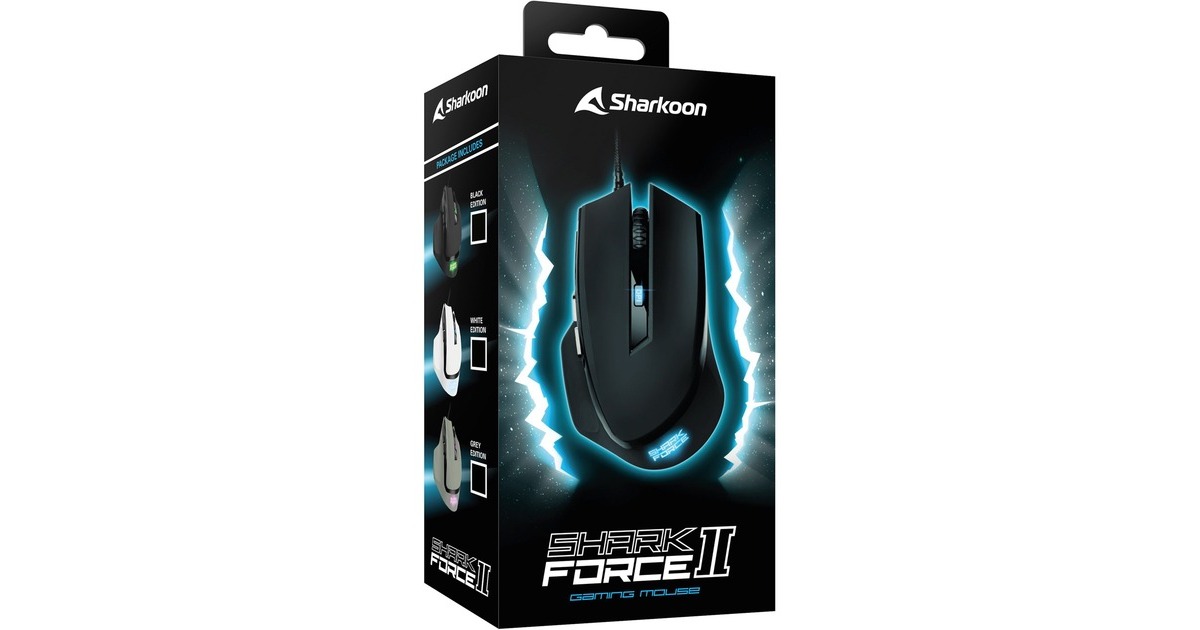 SharkoonSHARK Force II gaming muis  (Wit, 400 - 4200 dpi, Meerkleurige leds)