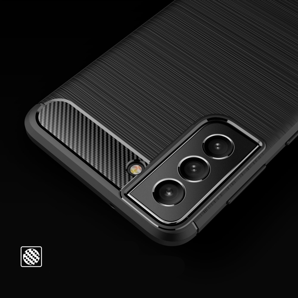 Samsung Galaxy S21 FE 5G Gummi Case Schutzhülle Carbon Look - Schwarz