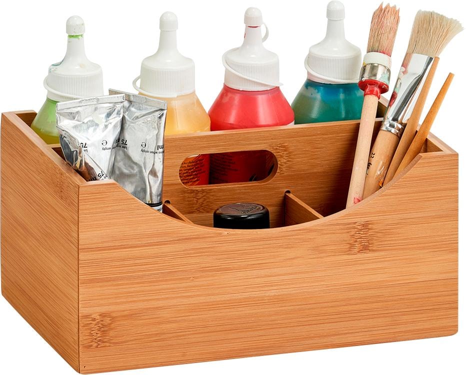 Zeller Present Aufbewahrungsbox Bambus, praktischer Griff und Einteilung