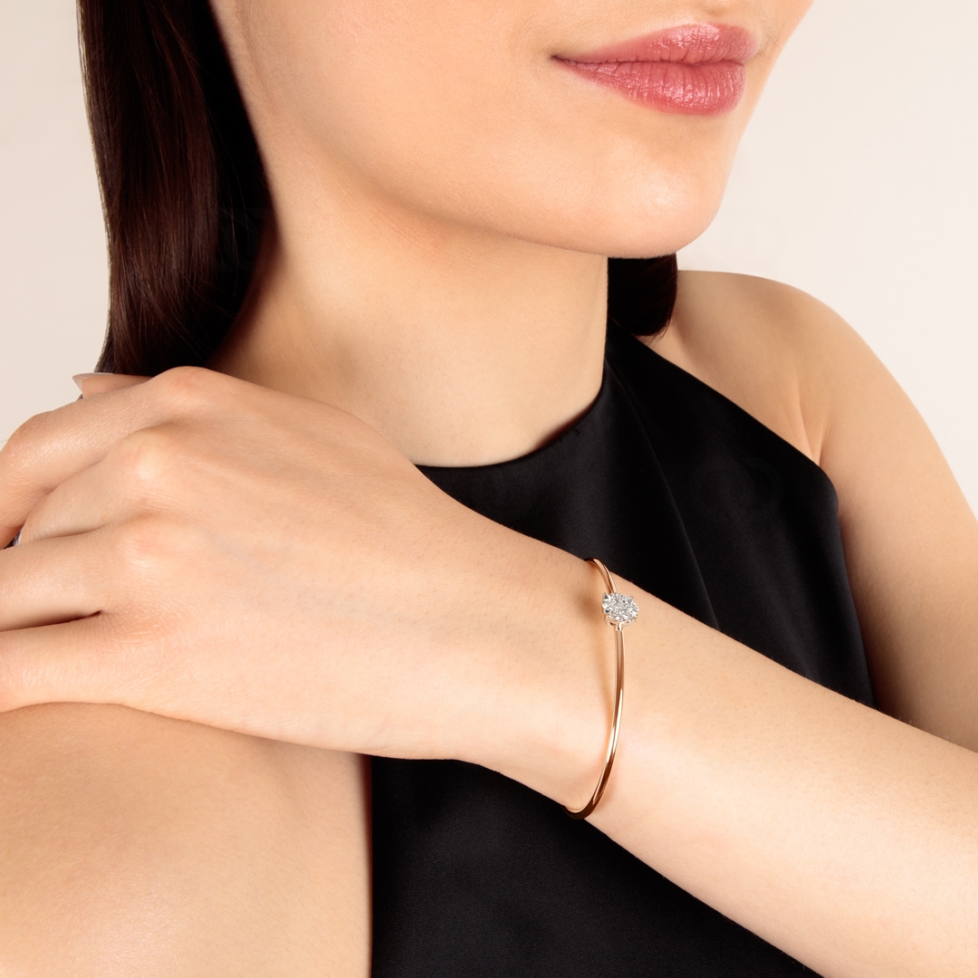 0.50 Karat Diamantarmreif offen 750/18 K Roségold