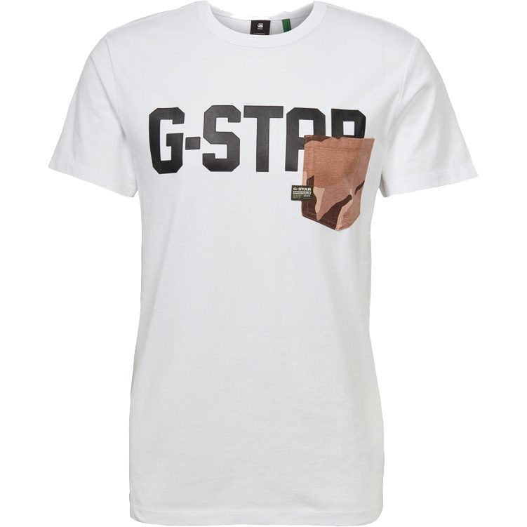 G-Star Gsraw Allover Pocket T-Shirt Herren weiß