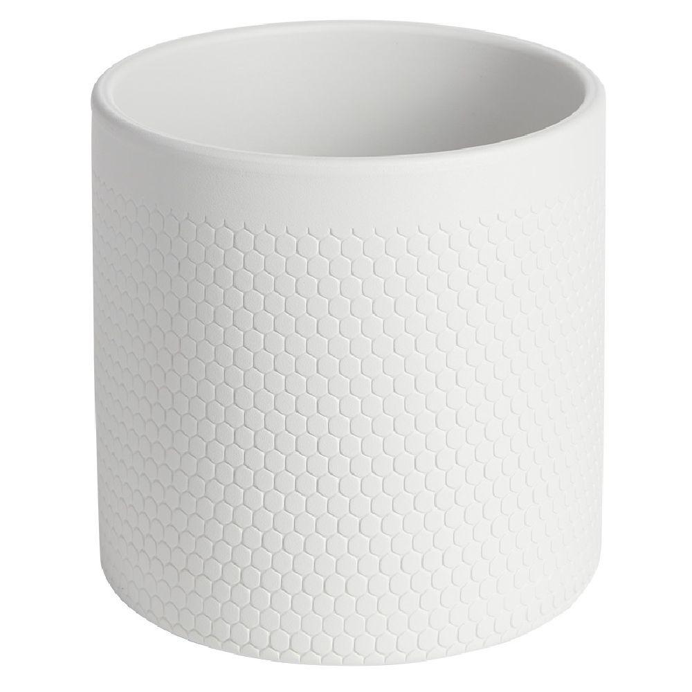 Pot de fleur gris clair motif nid d'abeille 3,85L Ø19xH17,5 cm - Capri
