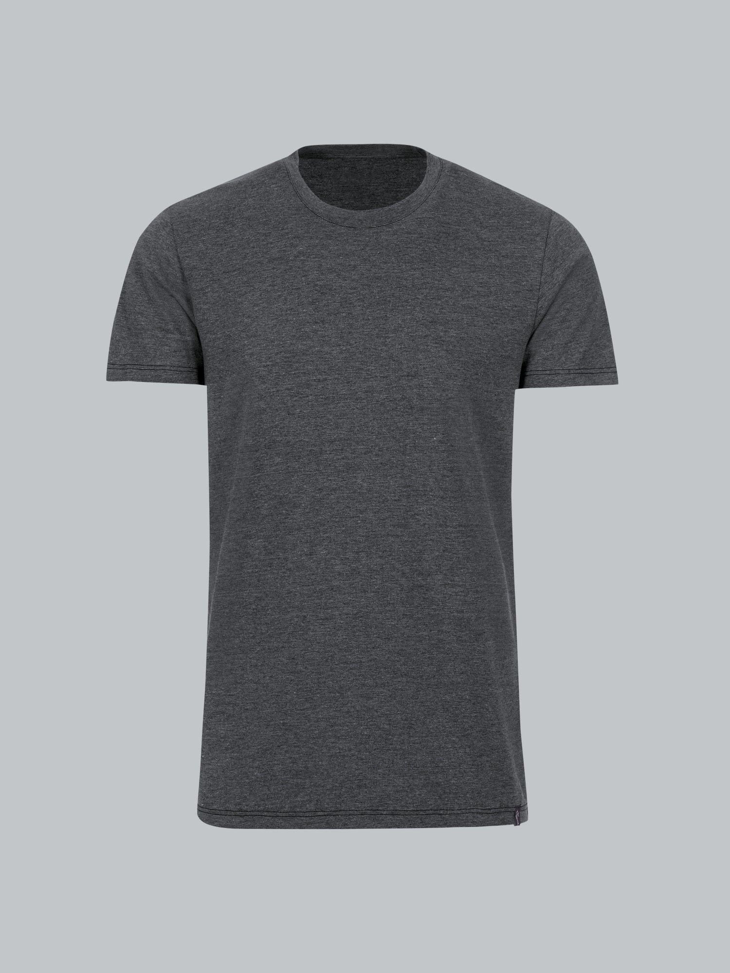 Slim Fit T-Shirt aus DELUXE Baumwolle Anthrazit-melange