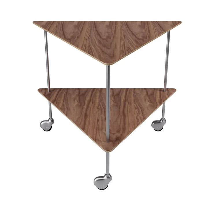 Fritz Hansen - AJ Trolley Beistelltisch, Walnuss / Chrom