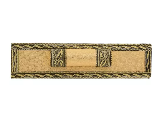 Plateau en métal doré repoussé 33x18x4,5h