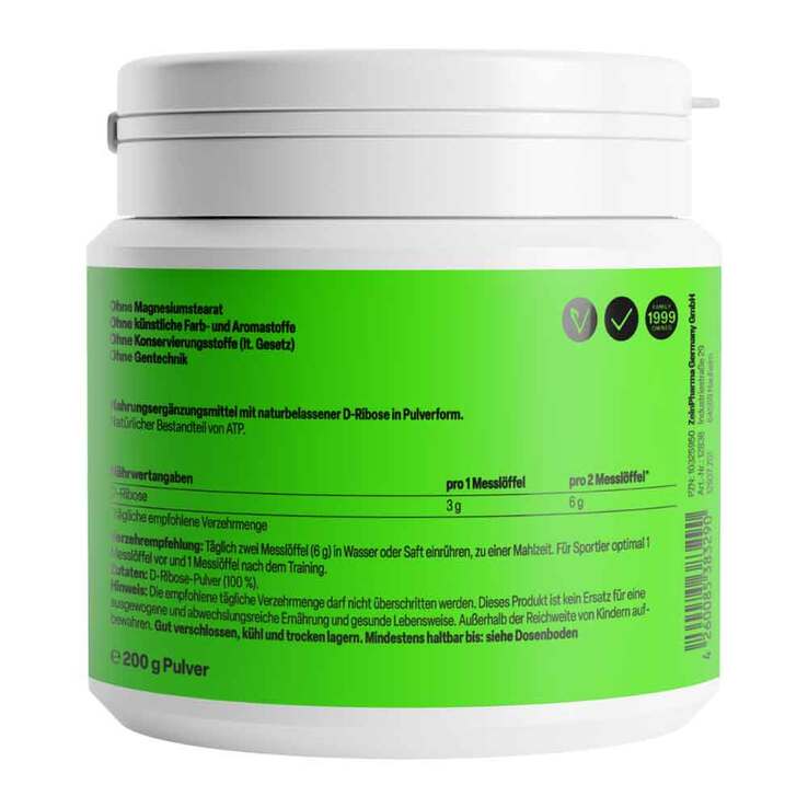 D Ribose Pulver 200 g aus Fermentation, 200 g