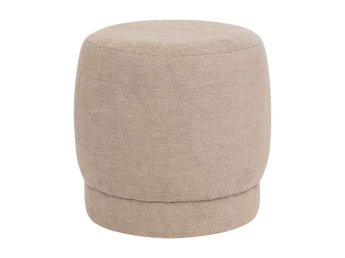 Pouf en tissu à bouclettes Taupe D 39 x H 40 cm