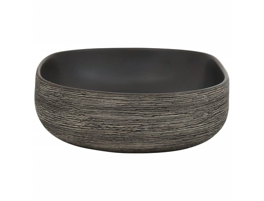 VIDAXL - Vasque à poser gris et noir ovale 59x40x14 cm céramique