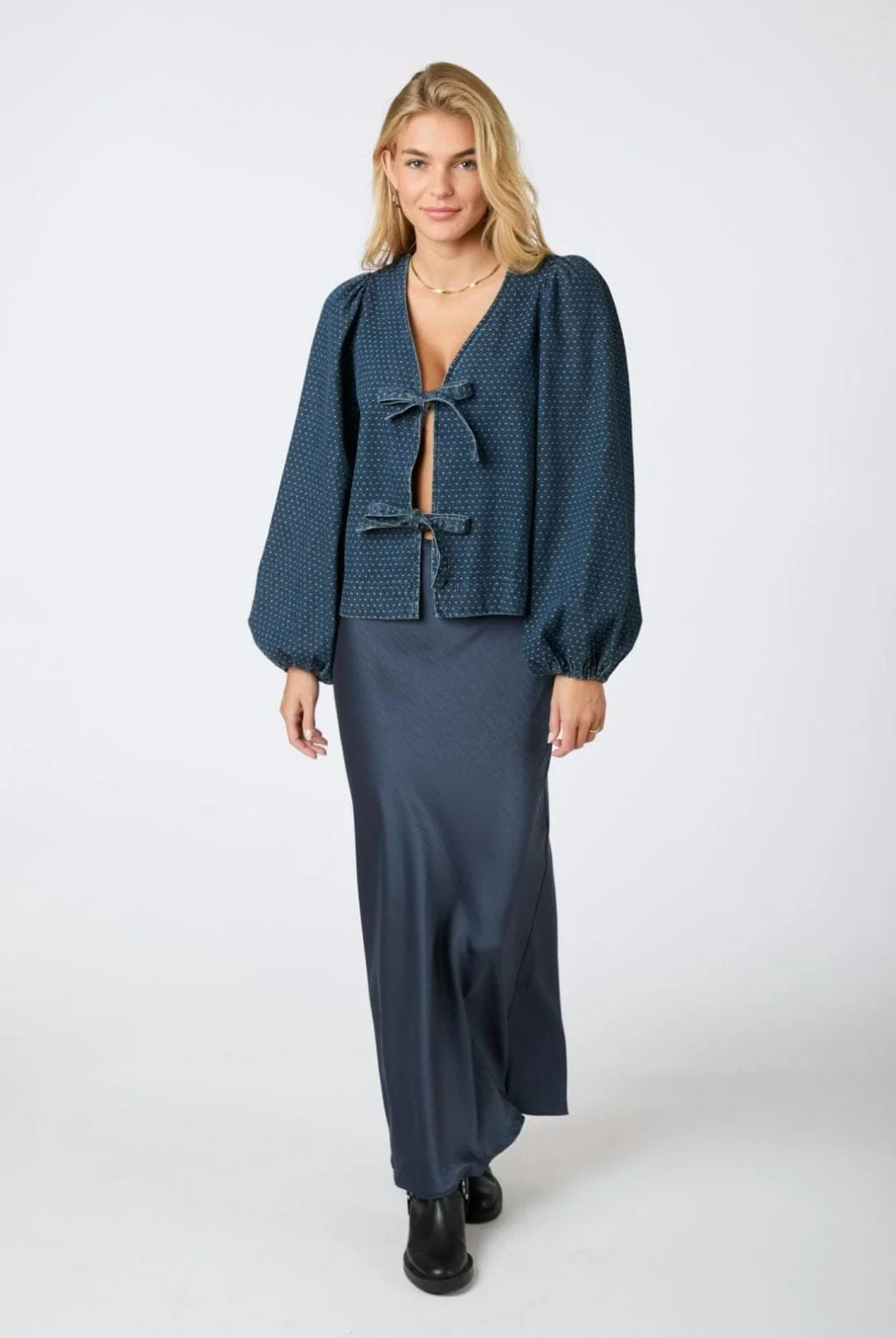 Neo Noir Silvi Overdyed Dot Blouse
