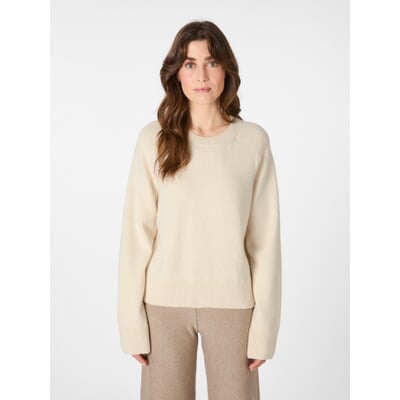 Damen-Strickpullover, Naturweiß