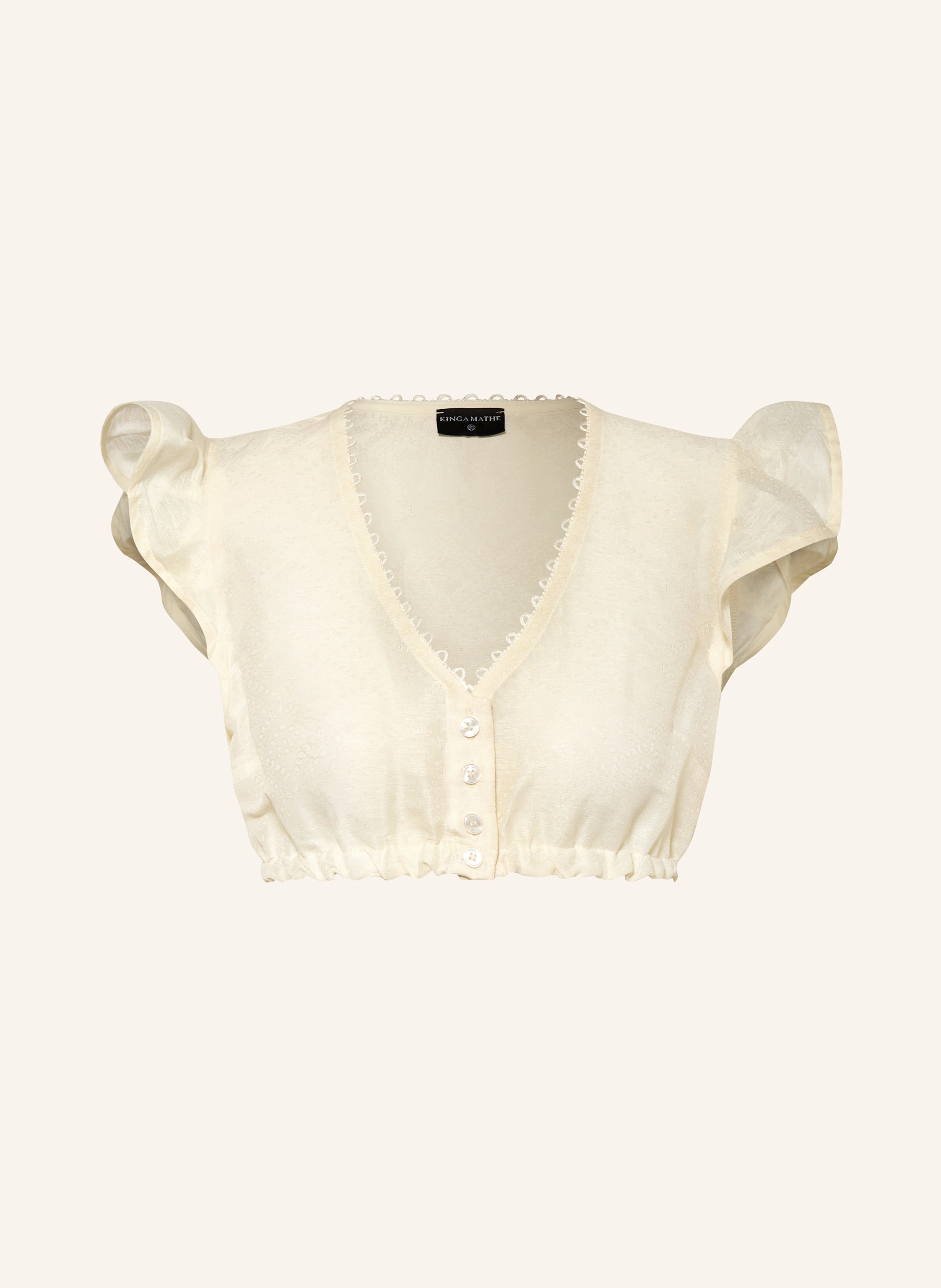 KINGA MATHE Dirndlbluse mit Leinen und Volants