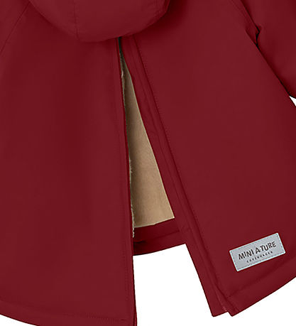 Mini A Ture Vinterjakke - Babywen Fleece - Rød Marlot
