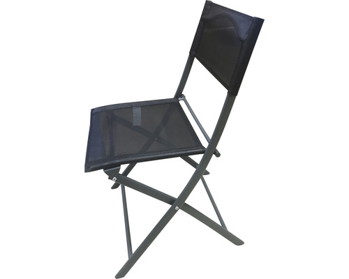 Eetkamerset, tuinmeubelset, loungeset Garden Place Finja 2-zits bestaande uit: tafel, 2 stoelen, glas, metaal, zwart