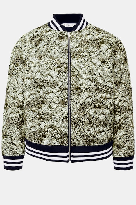 Blouson, Collegekragen, Rautenstepp, Print