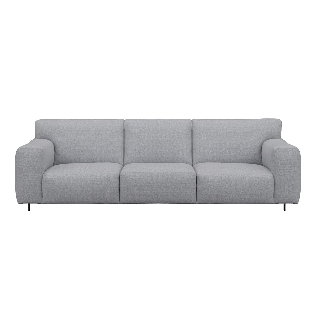 Vesta 4-seter I Tekstil Cortina Silver, standardsøm, sort metallben 10 cm, Comfort CM