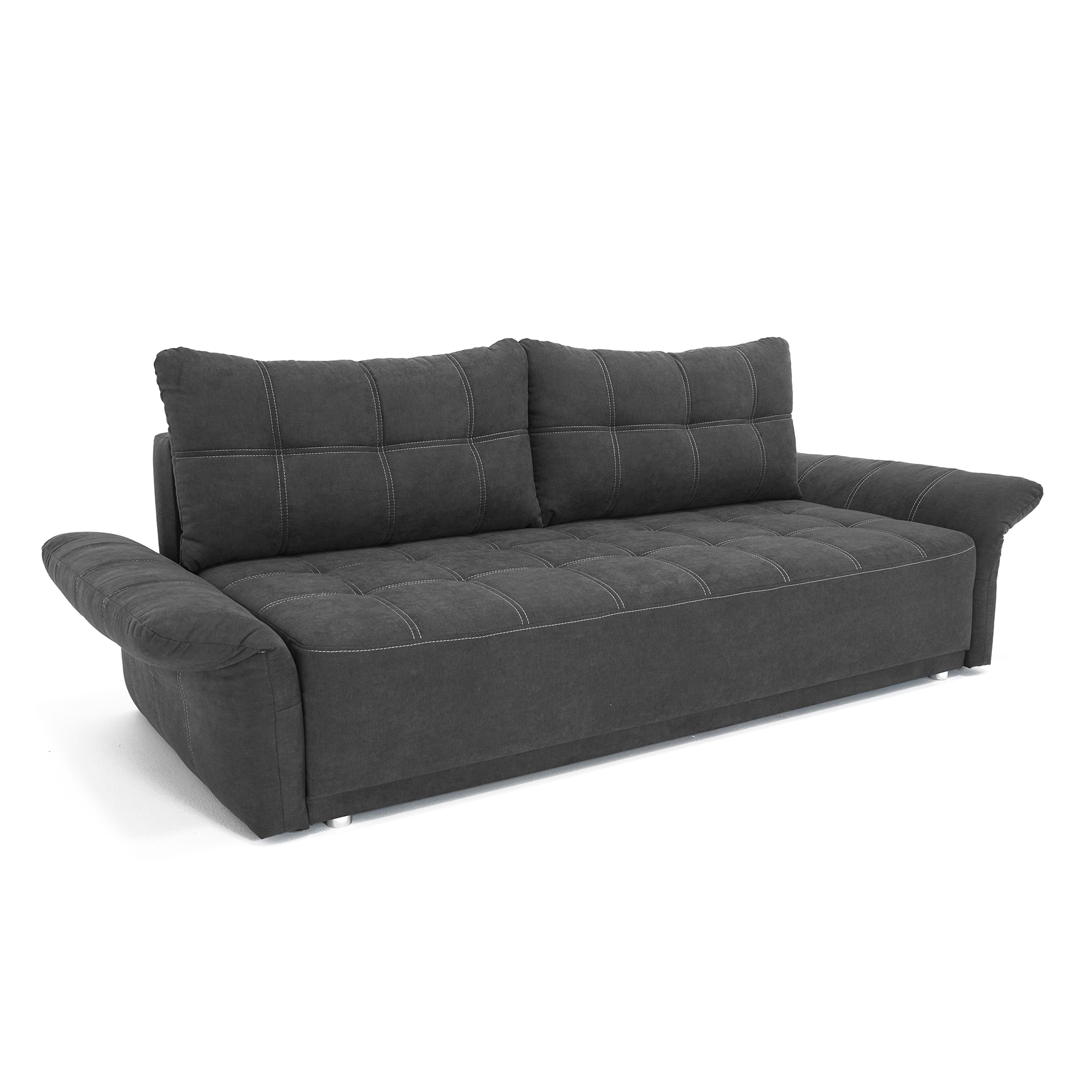 Schlafsofa - dunkelbraun - regulierbare Armlehnen