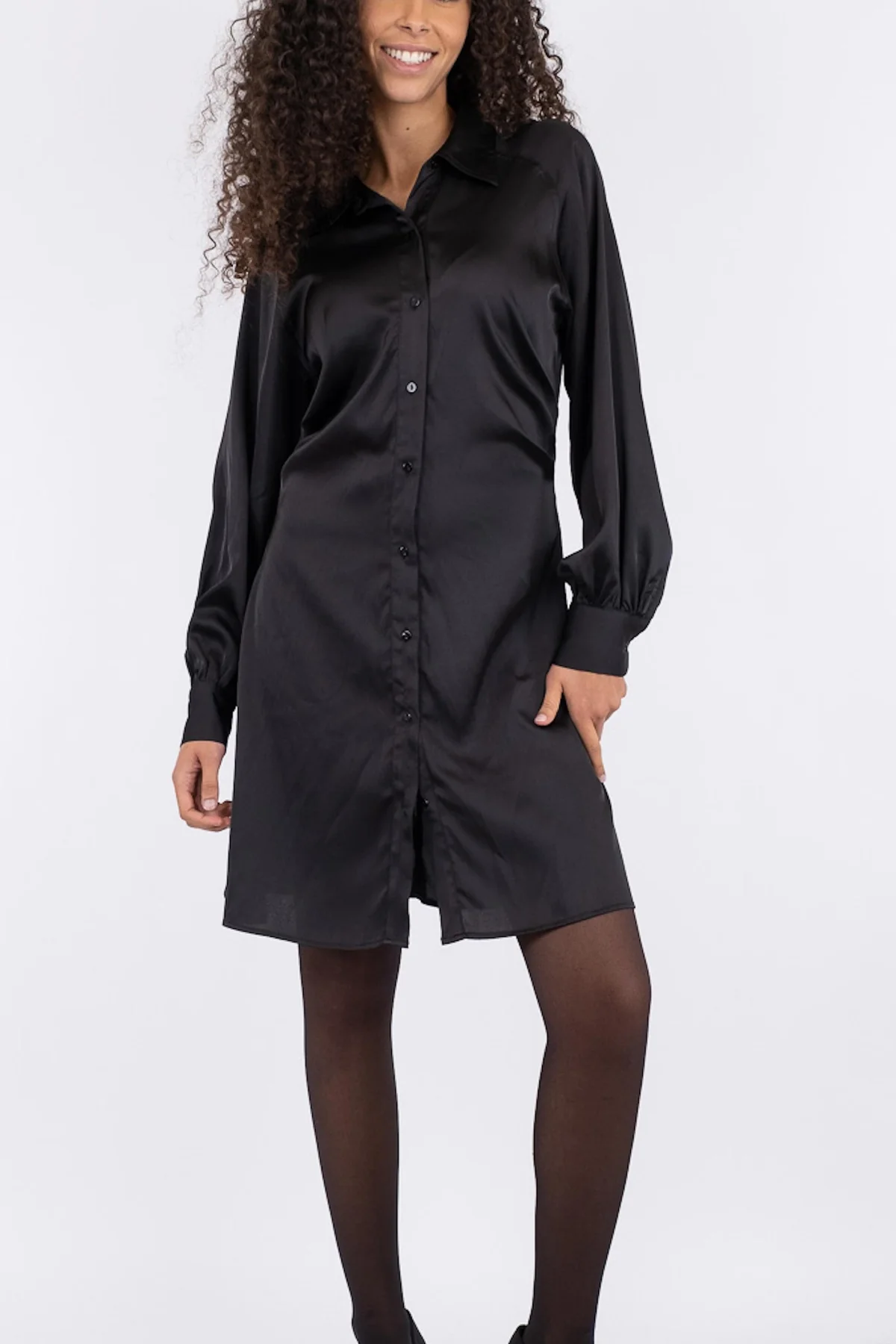 Neo Noir Naila Sateen Dress