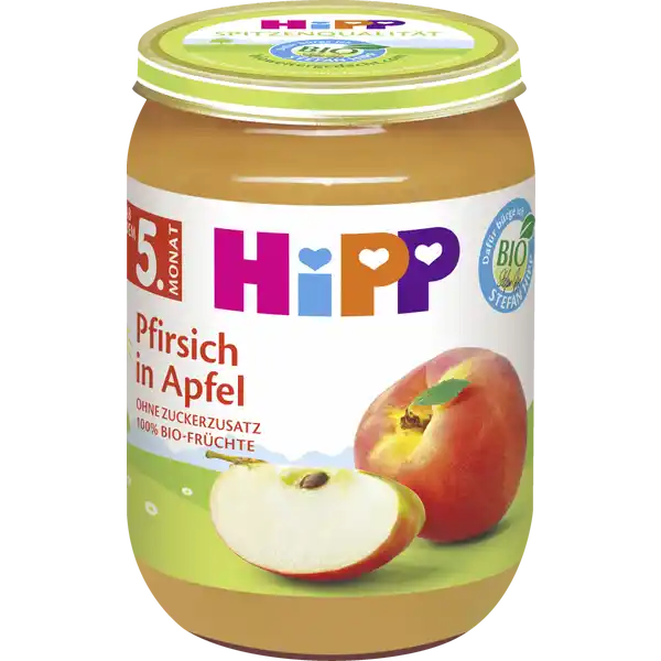 Bio Pfirsich in Apfel ab dem 5. Monat