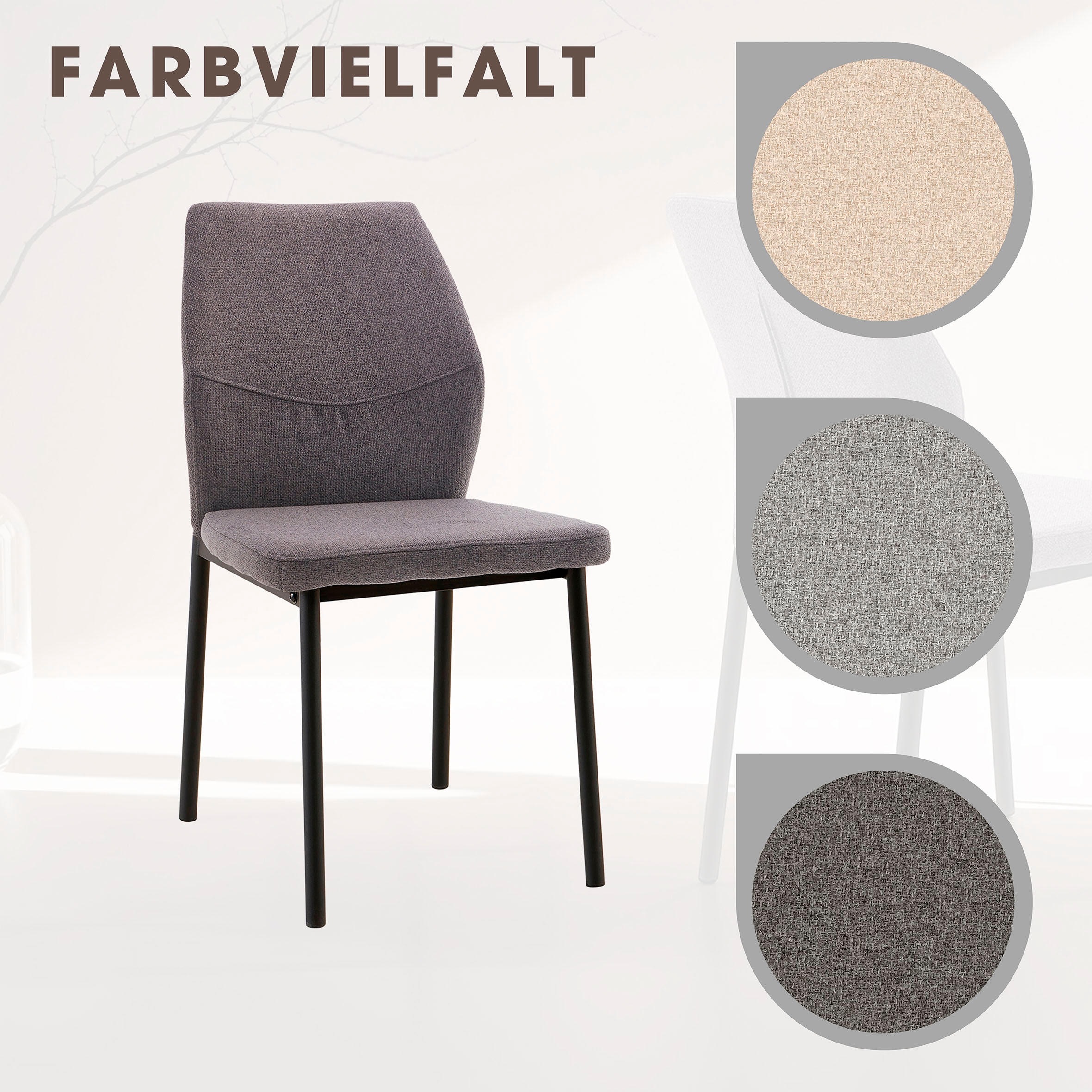GOODproduct Essgruppe »Basel, Tischgruppe mit 4 Stühlen, Esstisch ausziehbar 140 - 180 cm« Set, Otto's DAUERTIEFPREIS, 5 Stk. tlg. BESTSELLER, Sitzgruppe, Tisch, Stühle, ovale Tischplatte, Säulentisch