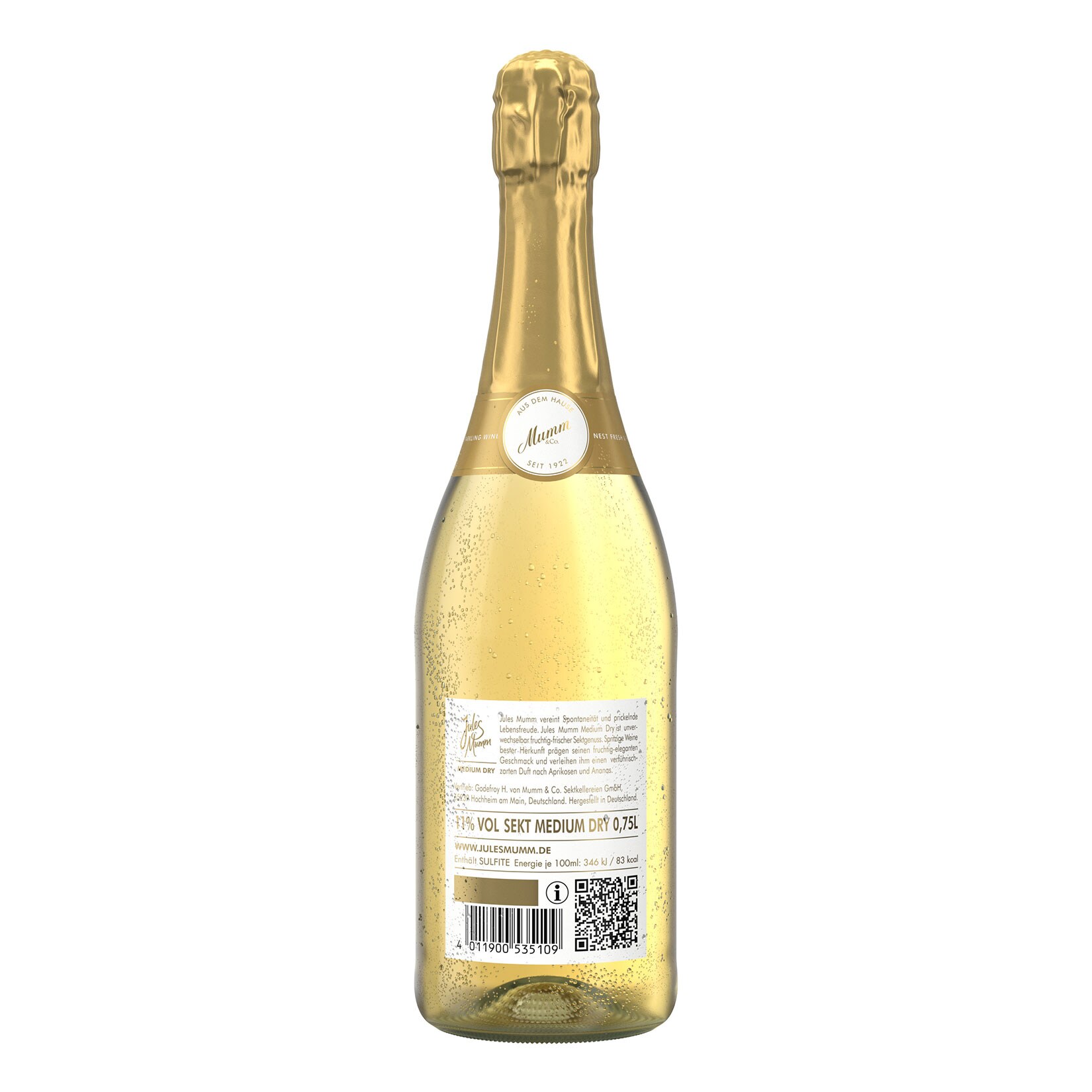 Jules Mumm medium Dry 11,0 % vol 0,75 Liter
