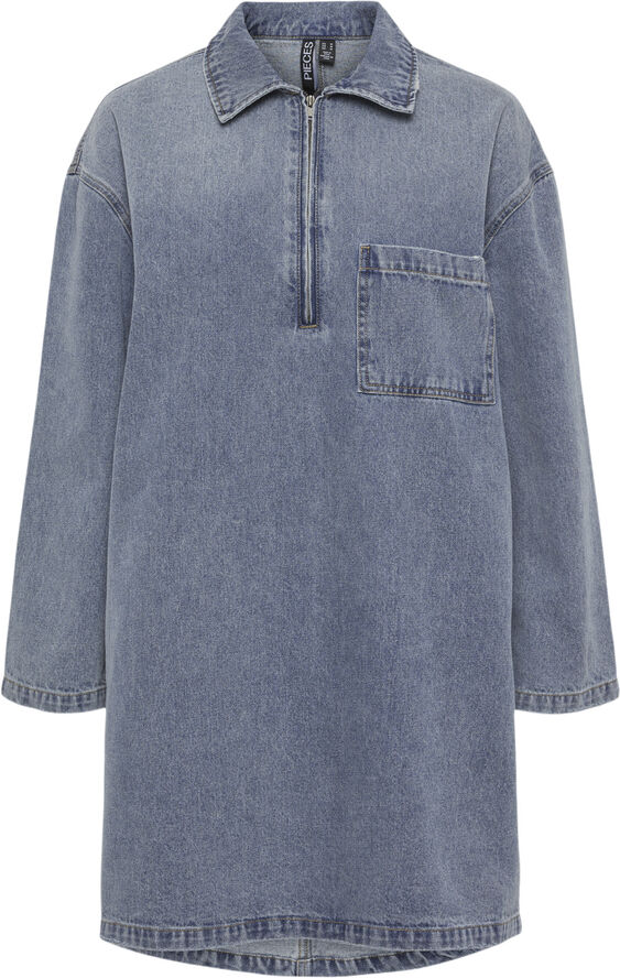 Pieces PCRENE LS DENIM DRESS Blå