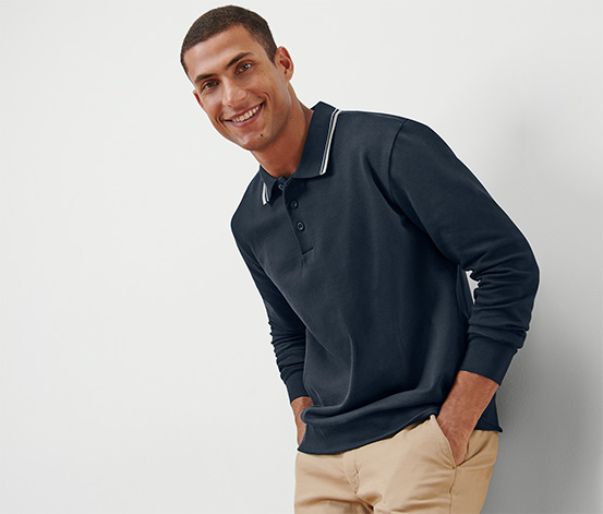 Sweatshirt mit Polokragen