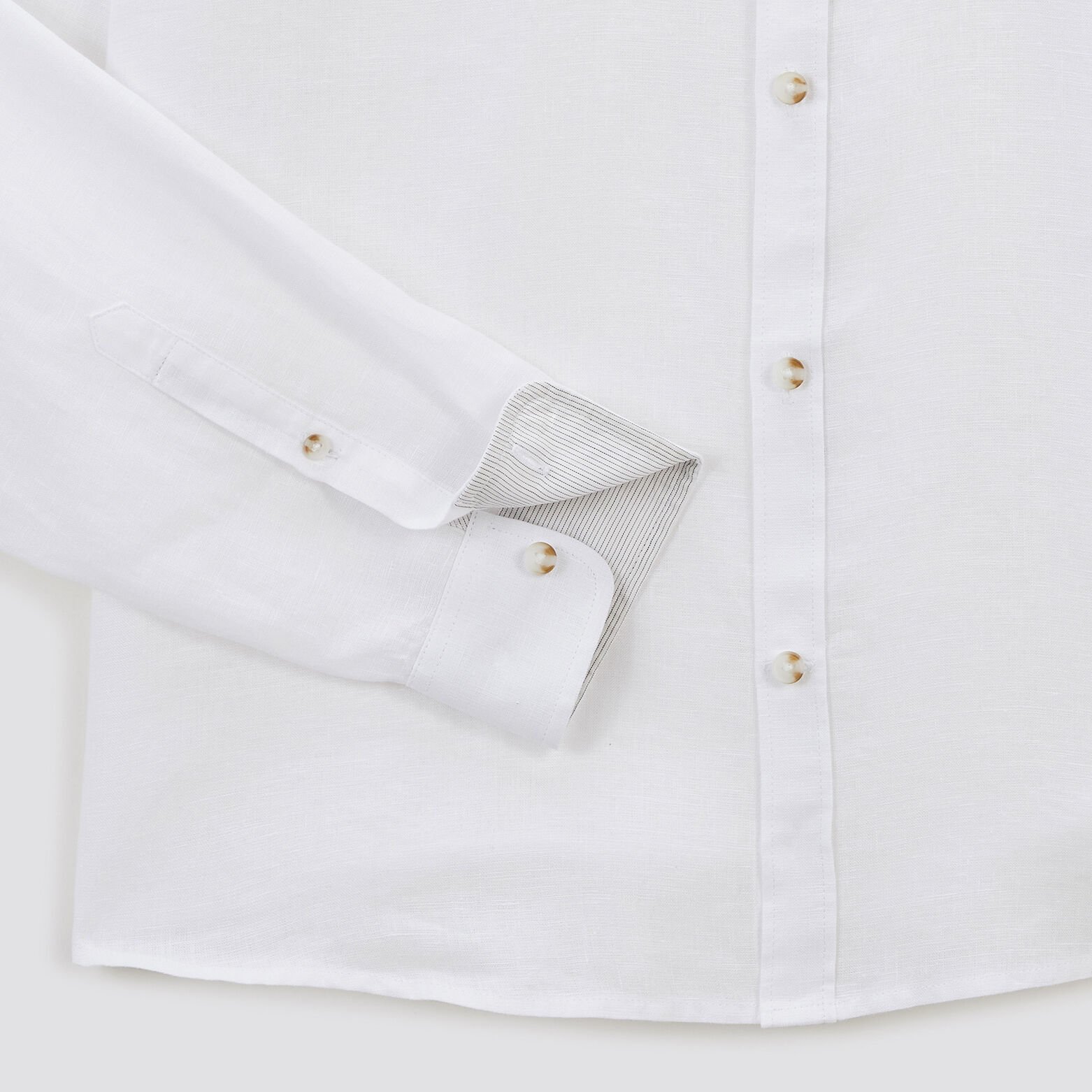 Chemise regular unie lin Blanc