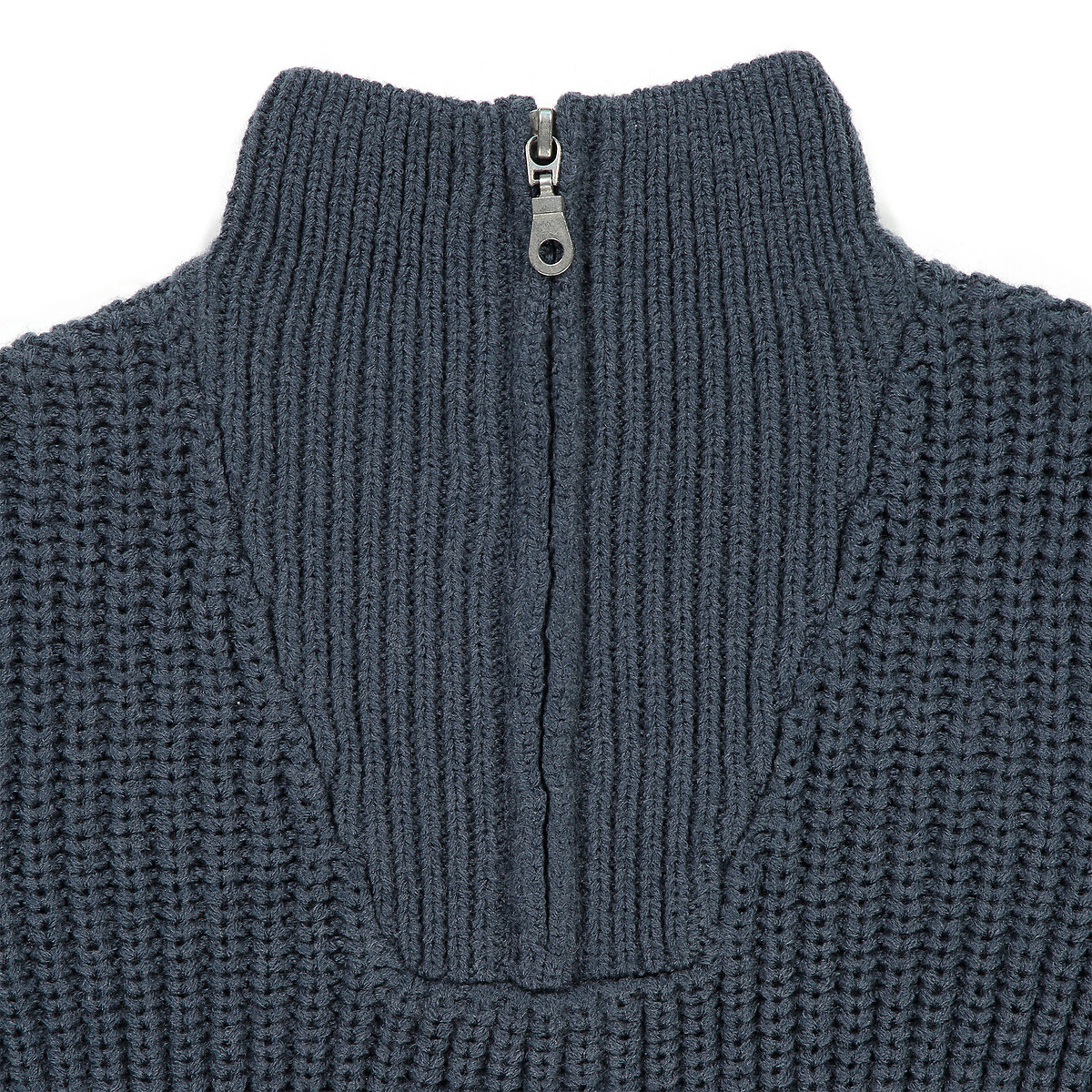 COLEÇÕES LA REDOUTE<br>Suéter com gola alta e zíper, tricô grosso