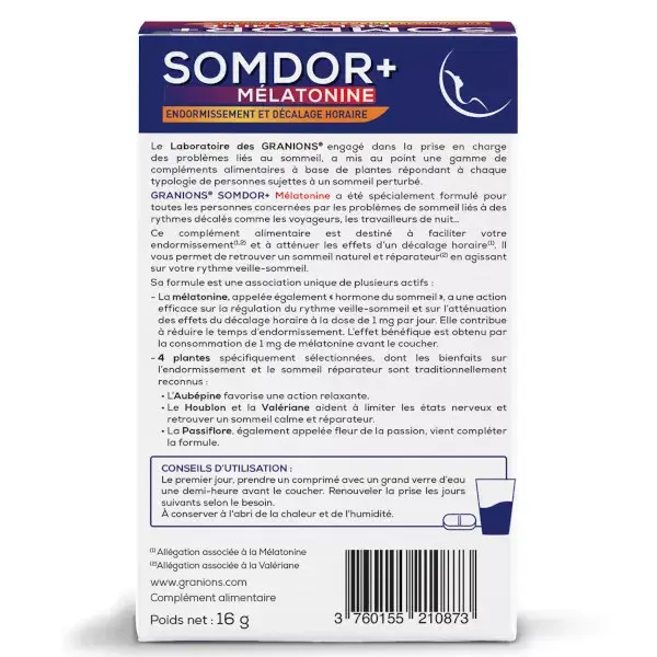 Granions Somdor+ Melatonina 15 comprimidos