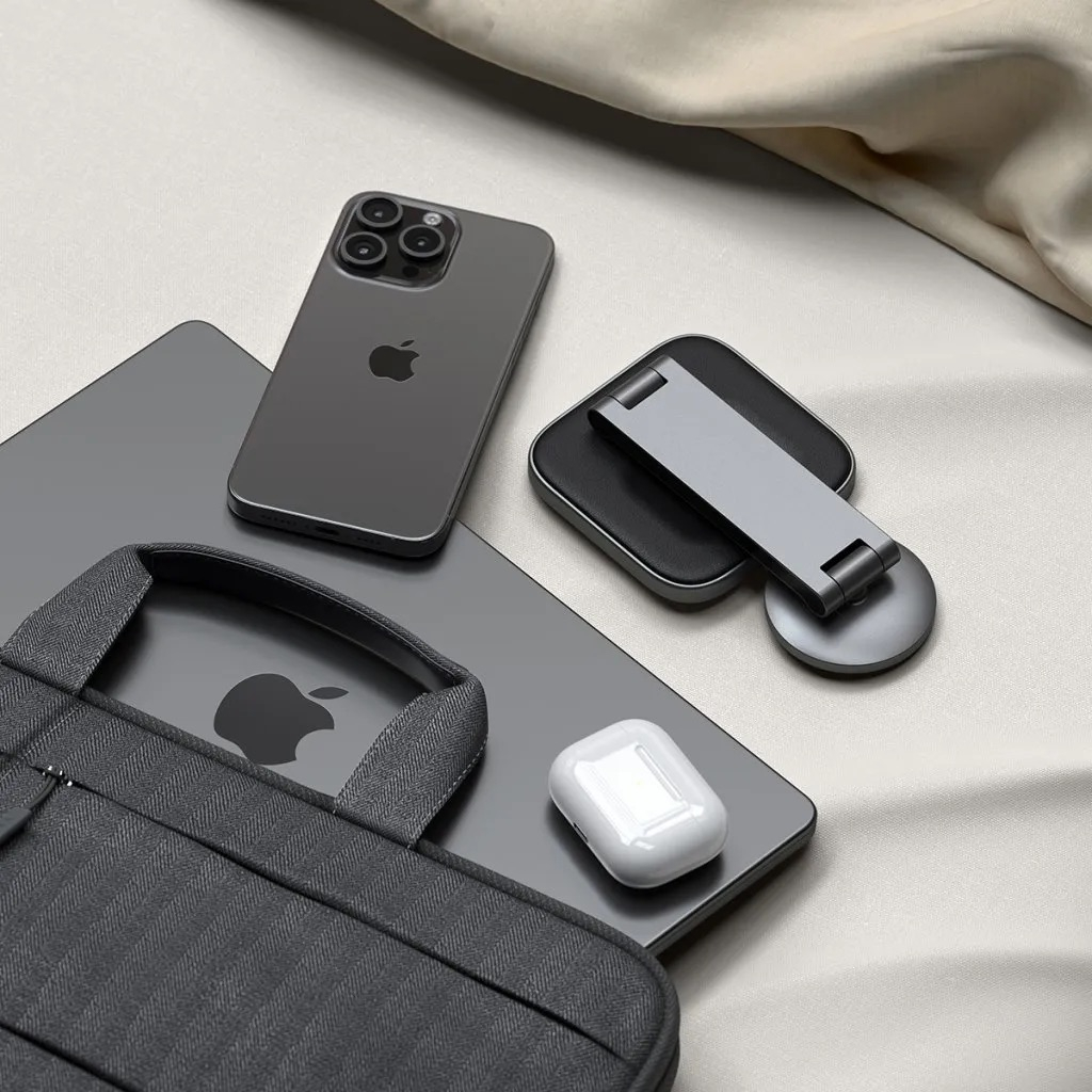 (15W) 2in1 MagSafe Ladegerät Qi2 Wireless Charger für Apple iPhone / Apple Airpods Ladestation (ST-Q21FM) - Space Gray