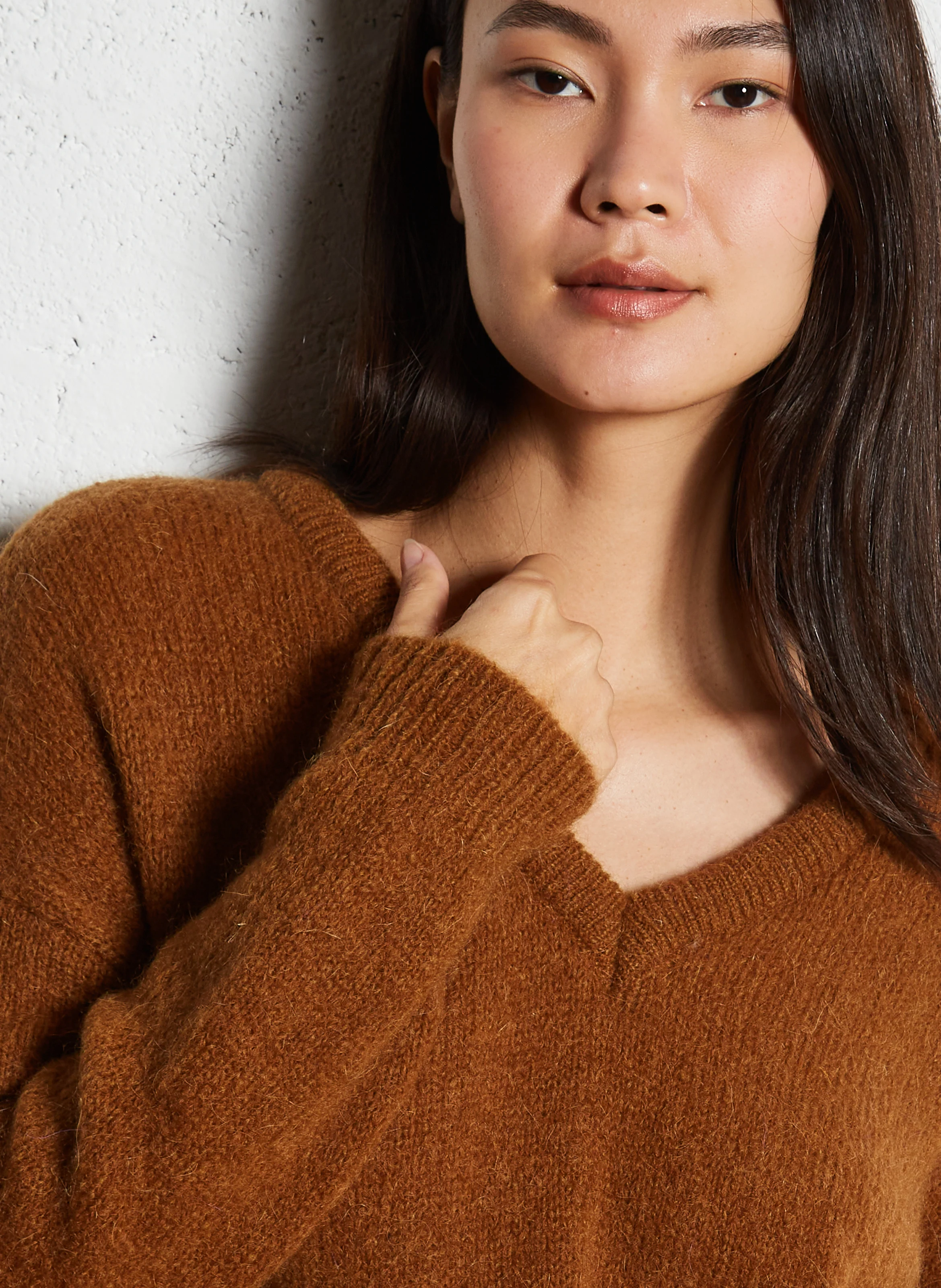 Pull ample col V | Marron