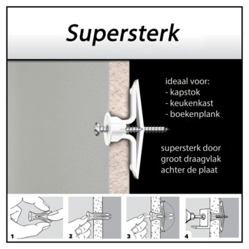 Toggler hollewandplug TB6 9-13 mm met schroeven 6 stuks