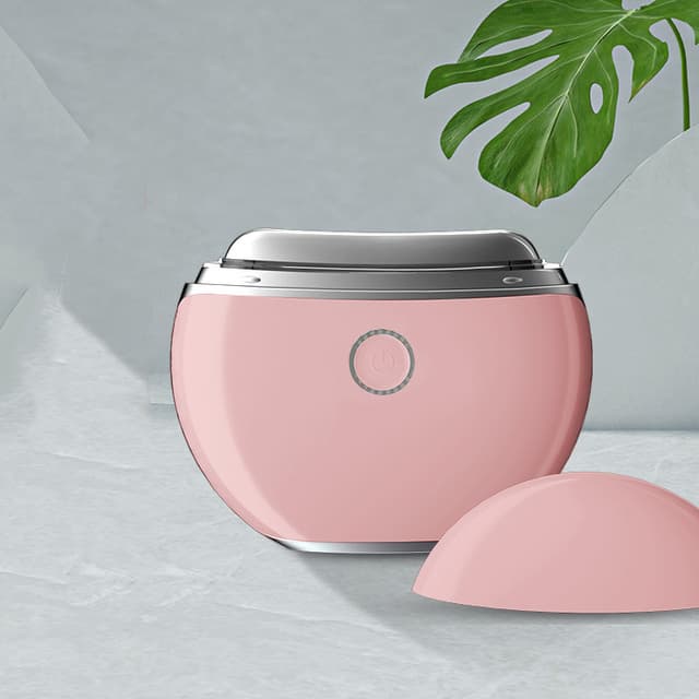 Gua Sha elektrisk ansigts- og kropsmassager EMS mikrostrøm 4 gear Lyserød