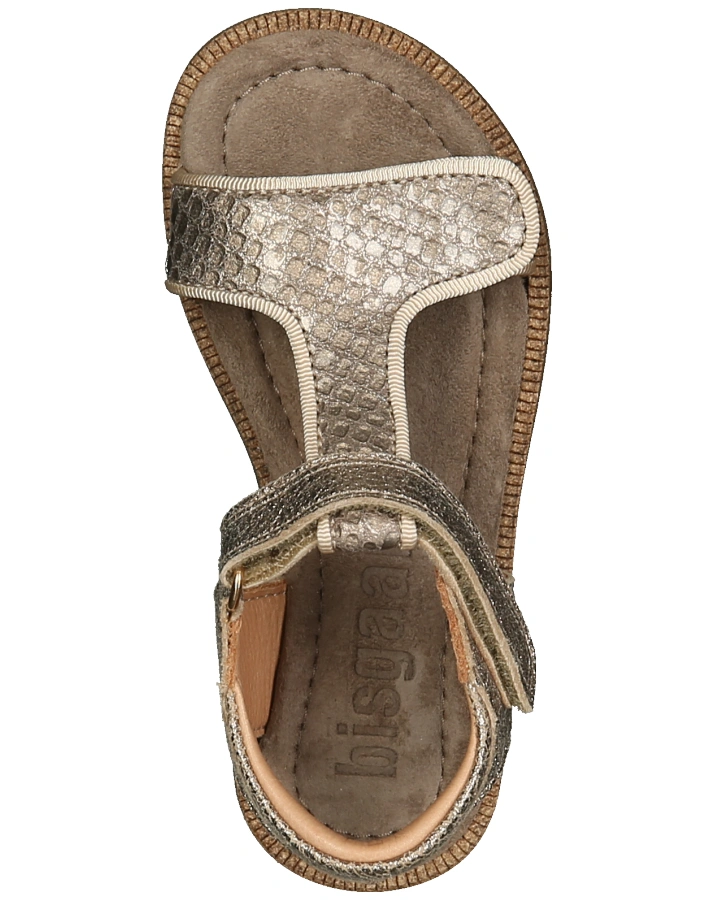 Leder-Sandalen ALMA mit Klett in stone