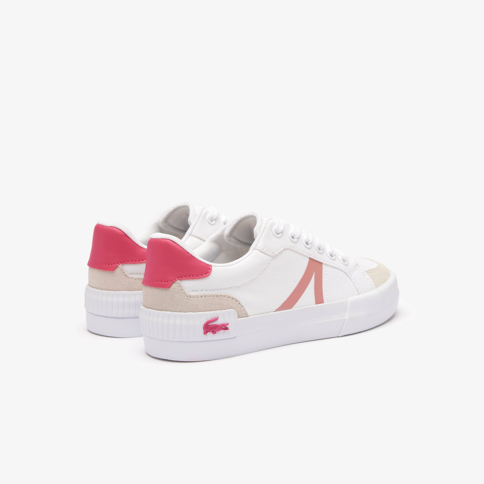 Junior-Sneakers L004 aus Textil mit Colourblock Sneakers - Weiss - Lacoste - Kinder